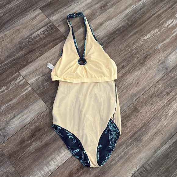 Disney store one piece blue Palm Print Swimsuit size 10 - Picture 8 of 8